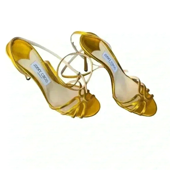 Jimmy Choo metallic gold Mimi Heels - Picture 8 of 11